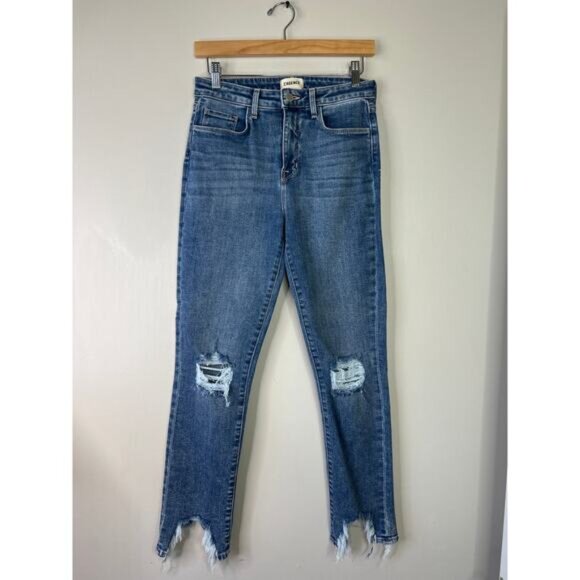 NEW L'Agence High Line High Rise Skinny Jeans Women's Sodalite Destruct Size: 26 - Picture 2 of 7
